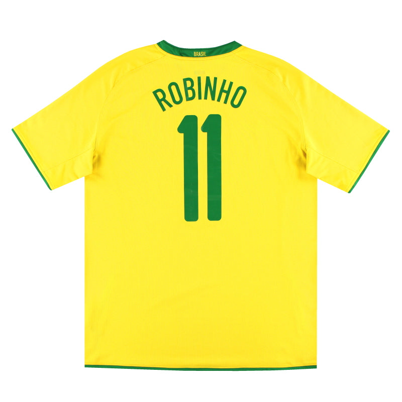 2008-10 Brazil Nike Home Shirt Robinho #11 XL - Classic Football Kit