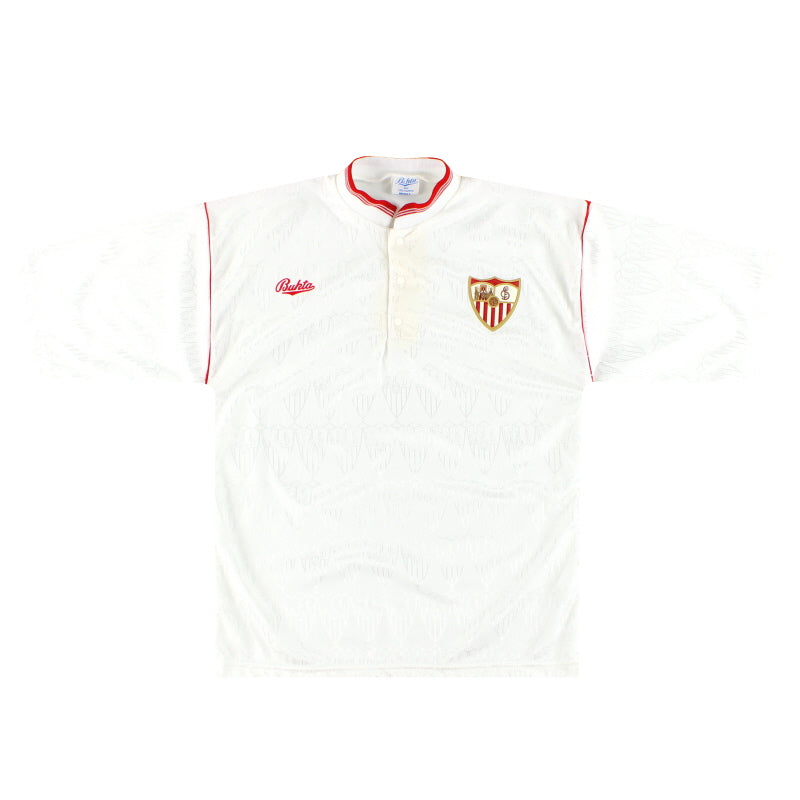 1990-92 Sevilla Bukta Home Shirt *Mint* M - Classic Football Kit