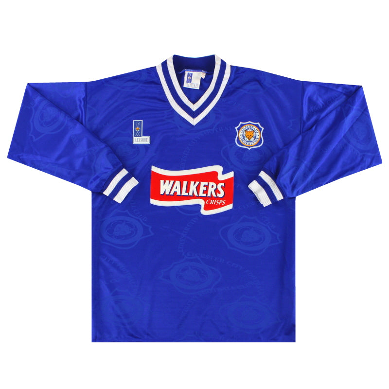 1996-98 Leicester Fox Leisure Home Shirt L/S *As New* - Classic Football Kit