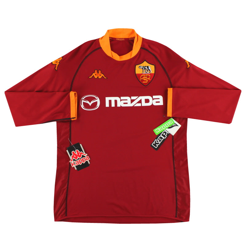 2002-03 Roma Kappa Home Shirt L/S *w/tags* XXL - Classic Football Kit