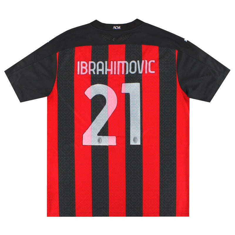 2020-21 AC Milan Puma Authentic Home Shirt Ibrahimovic #21 XXL - Classic Football Kit
