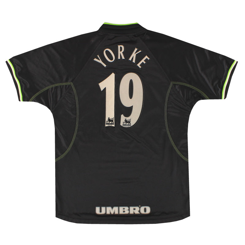 1998-99 Manchester United Umbro Third Shirt Yorke #19 L - Classic Football Kit