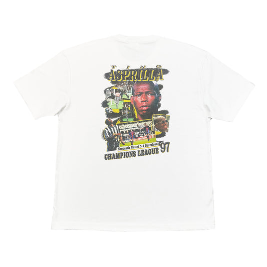 NEWCASTLE UNITED ASPRILLA BOOTLEG TEE | Cult Kits, XXL / Newcastle / White