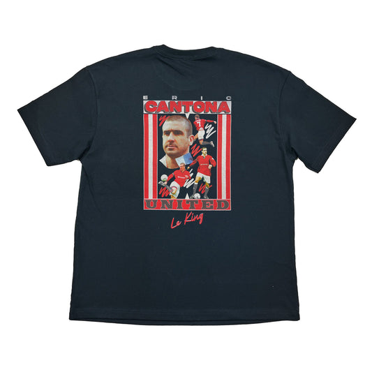 CANTONA 'LE KING' BOOTLEG TEE, Cult Kits, Medium / Manchester United / Black