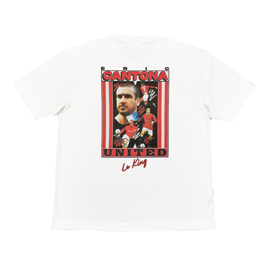 CANTONA 'LE KING' BOOTLEG TEE, Cult Kits, Small / Manchester United / White