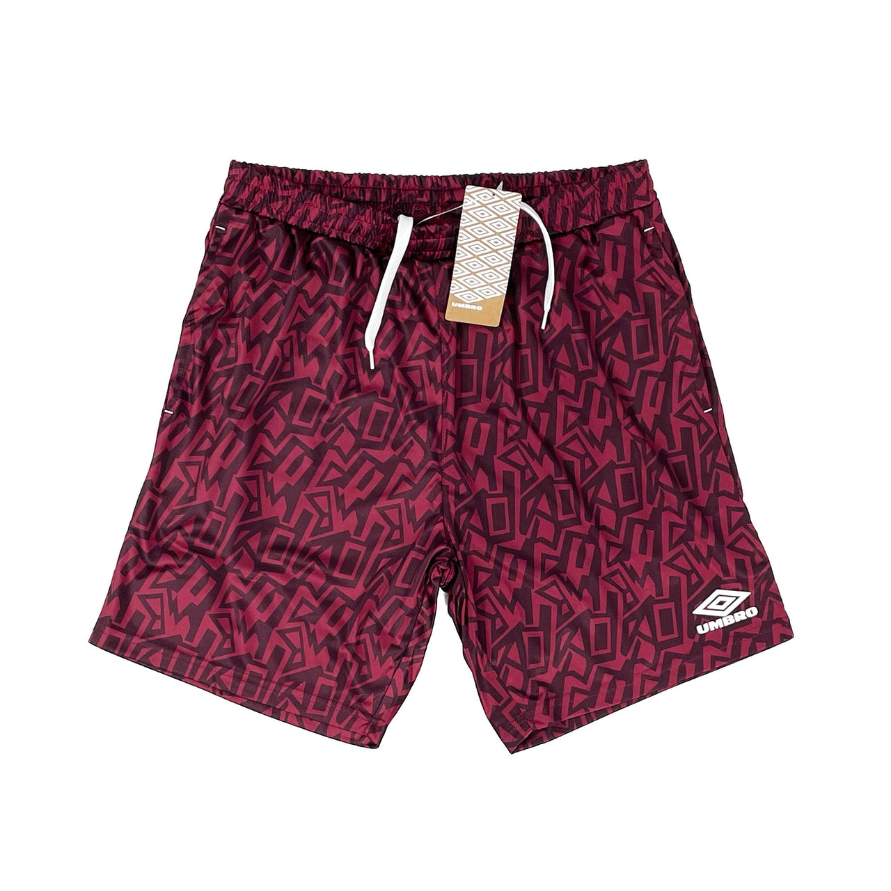 UMBRO *BNWT* CLARET GRAFFITI SHORTS (MULTIPLE SIZES) WITH POCKETS | Cult Kits, Small / Umbro / 2022