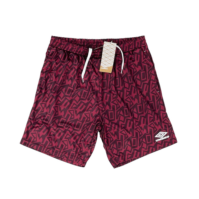 UMBRO *BNWT* CLARET GRAFFITI SHORTS (MULTIPLE SIZES) WITH POCKETS | Cult Kits, Small / Umbro / 2022