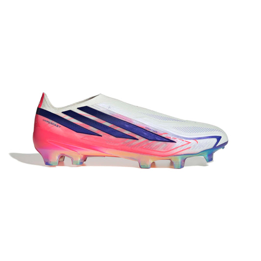 adidas F50 Hyperfast Elite Laceless FG/AG Football Boots - Ftwr White/Solar Purple/Solar Turbo