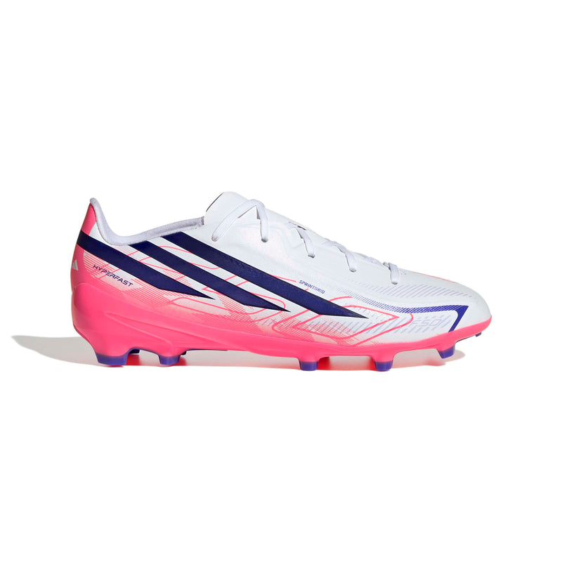 adidas F50 Hyperfast League FG/AG Jnr Football Boots - Ftwr White/Solar Purple/Solar Turbo