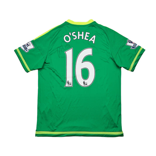 2015/16 SUNDERLAND O'SHEA #16 *MATCH ISSUE + SIGNED* AWAY SHIRT (L) ADIDAS