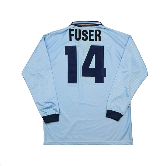 1995/96 LAZIO FUSER #14 *MATCH ISSUE* L/S HOME SHIRT (L) UMBRO