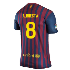 Barcelona 2011-2012 Home Shirt (S) (Excellent) (A.Iniesta 8)_1