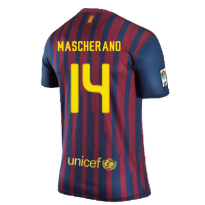 Barcelona 2011-2012 Home Shirt (S) (Excellent) (Mascherano 14)_1