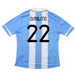 Argentina 2011-2012 Home Shirt (L) (Good) (D.Milito 22)_1