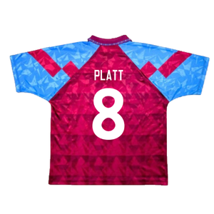 Aston Villa 1990-92 Home Shirt (XL) (Very Good) (Platt 8)_1