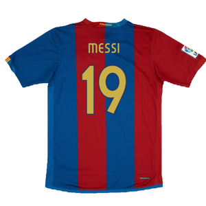 Barcelona 2006-07 Home Shirt (Sponsorless) (Excellent) (Messi 19)_1