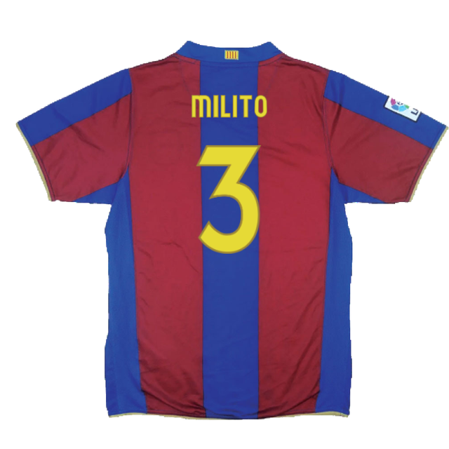 Barcelona 2007-08 Home Shirt (S) (Excellent) (Milito 3)_1