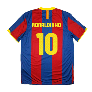 Barcelona 2010-11 Home Shirt (L) (Very Good) (Ronaldinho 10)_1