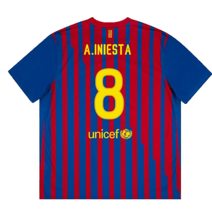 Barcelona 2011-12 Home Shirt (S) (Very Good) (A.Iniesta 8)_1