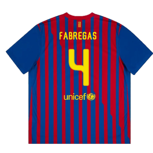 Barcelona 2011-12 Home Shirt (S) (Good) (Fabregas 4)_1