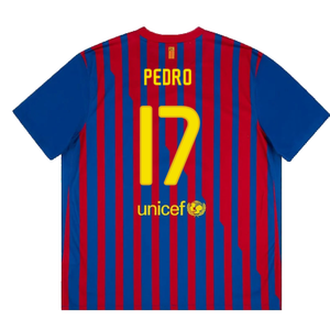 Barcelona 2011-12 Home Shirt (S) (Good) (Pedro 17)_1