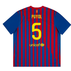 Barcelona 2011-12 Home Shirt (S) (Good) (Puyol 5)_1