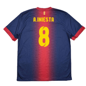 Barcelona 2012-13 Home Shirt (XL) (Excellent) (A.Iniesta 8)_1