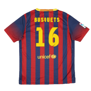 Barcelona 2013-14 Home Shirt (Very Good) (Busquets 16)_1