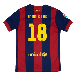 Barcelona 2014-15 home shirt (L) (Mint) (Jordi Alba 18)_1