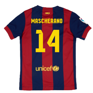 Barcelona 2014-15 Home Shirt (XL Boys) (Very Good) (Mascherano 14)_1