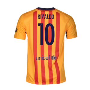 Barcelona 2015-16 Away Shirt (L) Suarez #9 (Excellent) (Rivaldo 10)_1