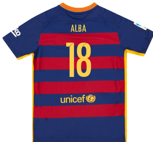 Barcelona 2015-16 Home Shirt (2XL) (Mint) (Alba 18)_1