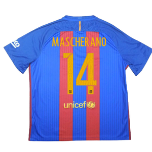 Barcelona 2016-17 Home Shirt (S) (Mascherano 14) (Good)_1