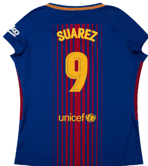 Barcelona 2017-18 Home Shirt (Womens) (XL) (Mint) (Suarez 9)_1