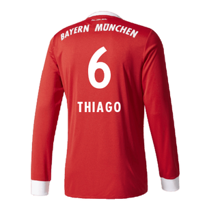 Bayern Munich 2017-18 Home Long Sleeve Shirt (XL) (Excellent) (Thiago 6)_1