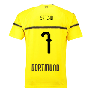 Borussia Dortmund 2018-19 European/Cup Home Shirt (L) (Very Good) (Sancho 7)_1