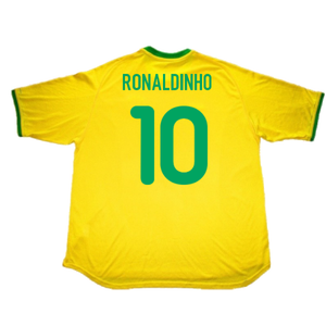 Brazil 2000-02 Home Shirt (L) (Excellent) (Ronaldinho 10)_1