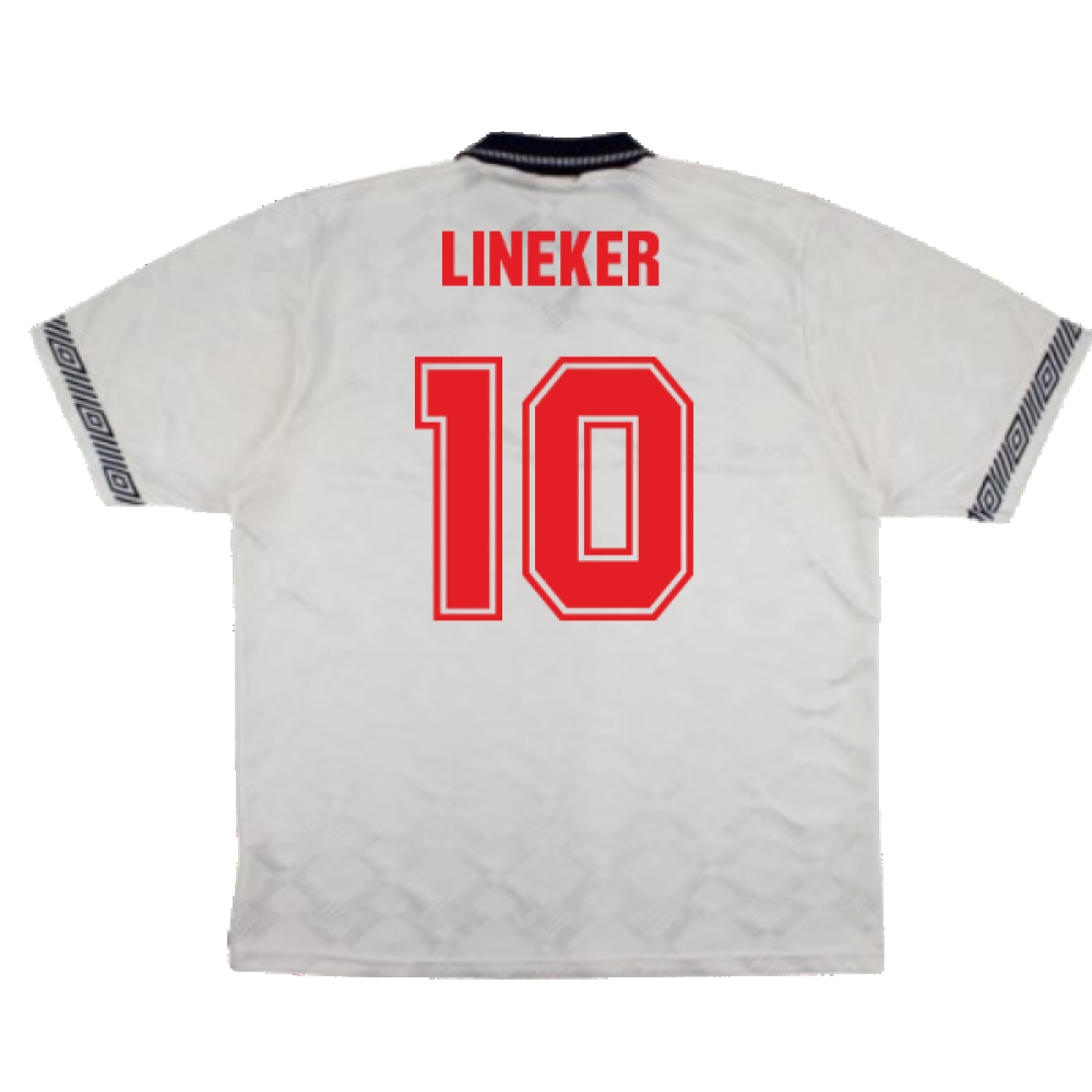 England 1990-92 Home Shirt (XL) (Good) (Lineker 10)_1
