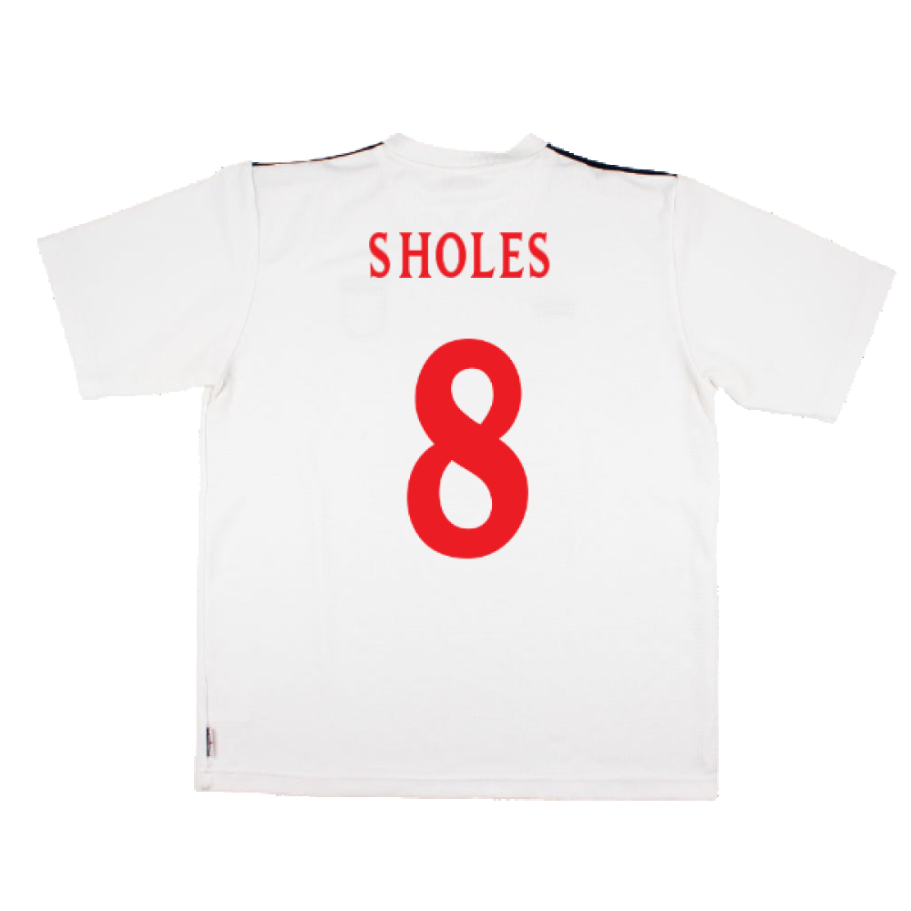 England 1999-2001 Umbro Training Shirt (L) (Scholes 8) (Excellent)_1