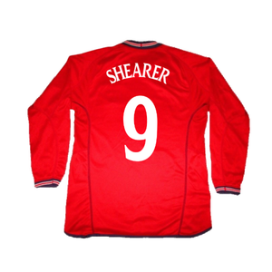 England 2002-04 Away L/S Shirt (L) (Good) (SHEARER 9)_1