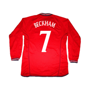 England 2002-04 Long Sleeve Away Shirt (S) (Very Good) (Beckham 7)_1