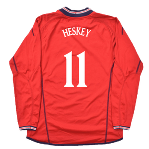 England 2002-04 Long Sleeve Away Shirt (M) (Excellent) (Heskey 11)_2