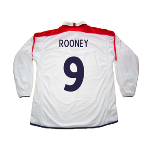 England 2003-05 Long Sleeved Home Shirt (L) (Excellent) (Rooney 9)_1