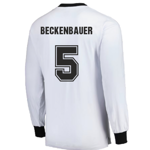 Germany 1974 Longe Sleeve Retro Jersey (XL) (Beckenbauer 5) (Good)_1