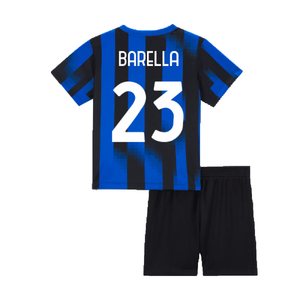 Inter Milan 2023-24 Home Mini Kit (XS Boys) (Barella 23) (Excellent)_1