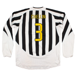 Juventus 2003-04 Long Sleeve Home Shirt (Sponsorless) (L) (Excellent) (Chiellini 3)_1