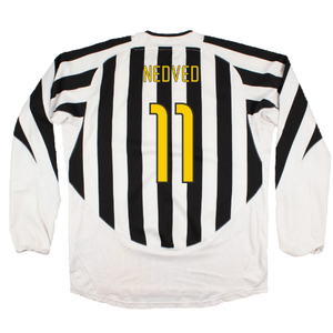 Juventus 2003-04 Long Sleeve Home Shirt (Sponsorless) (L) (Excellent) (Nedved 11)_1