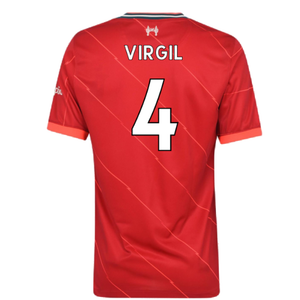 Liverpool 2021-22 Home Shirt (L)  (VIRGIL 4) (Excellent)_1