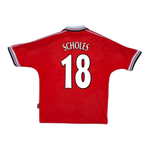 Manchester United 1998-2000 Home (M) (Very Good) (Scholes 18)_1