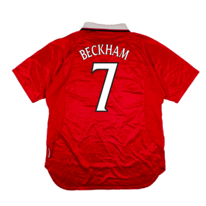 Manchester United 1999-00 European Home Shirt (XL) (Excellent) (Beckham 7)_1